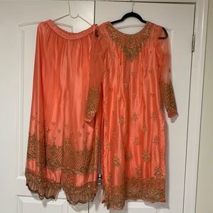 Indian Sharara dress with heavy embroidery and net dupata